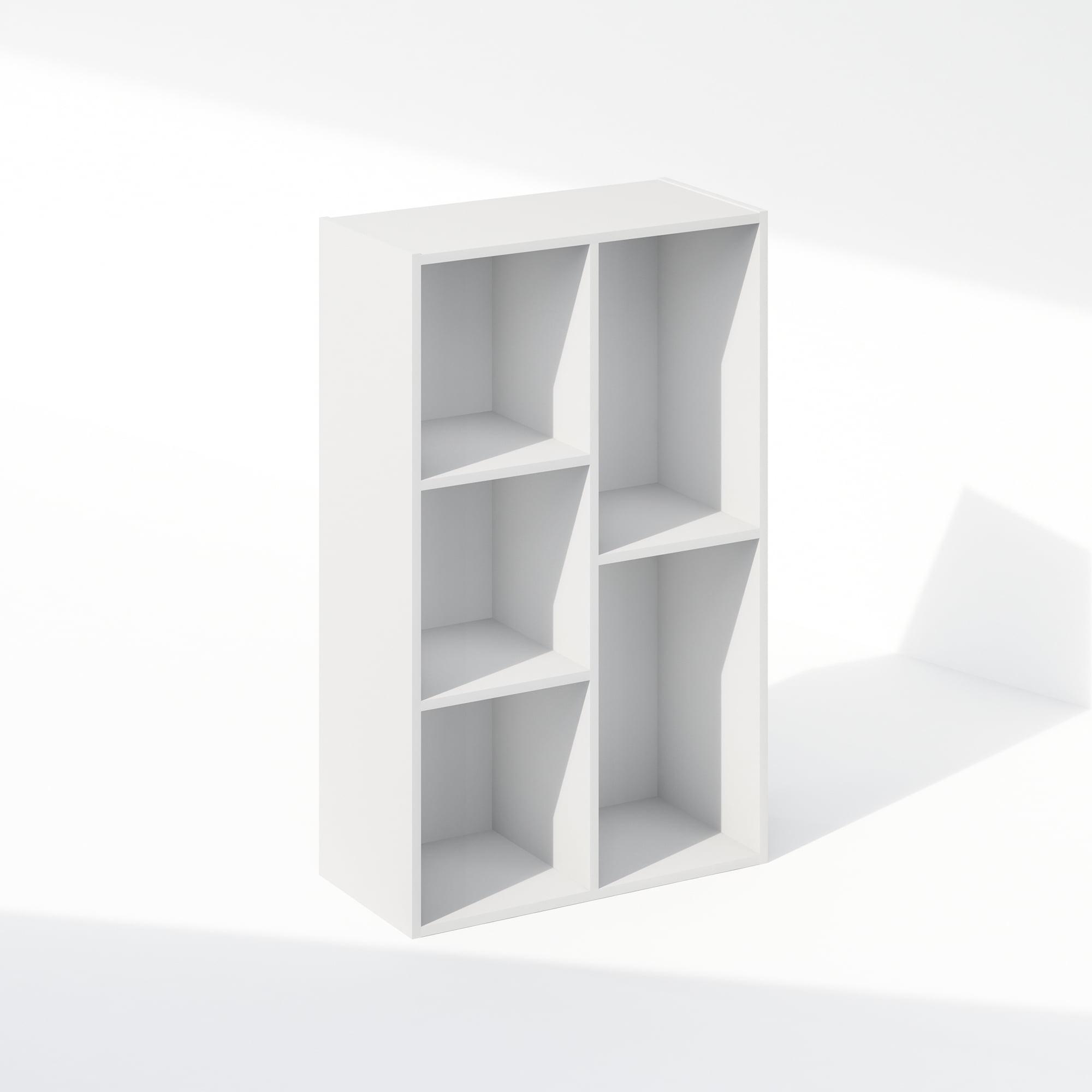 White 9-Shelf Vertical Cube Bookcase with Closed Back