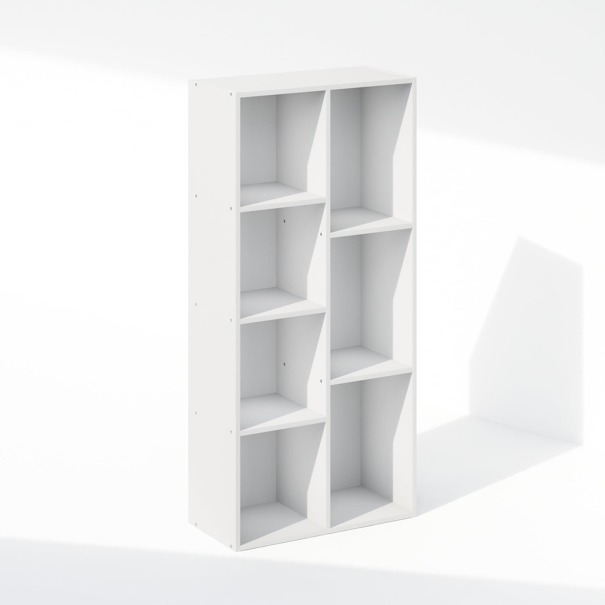 White Laminated 7-Cube Freestanding Storage Organizer