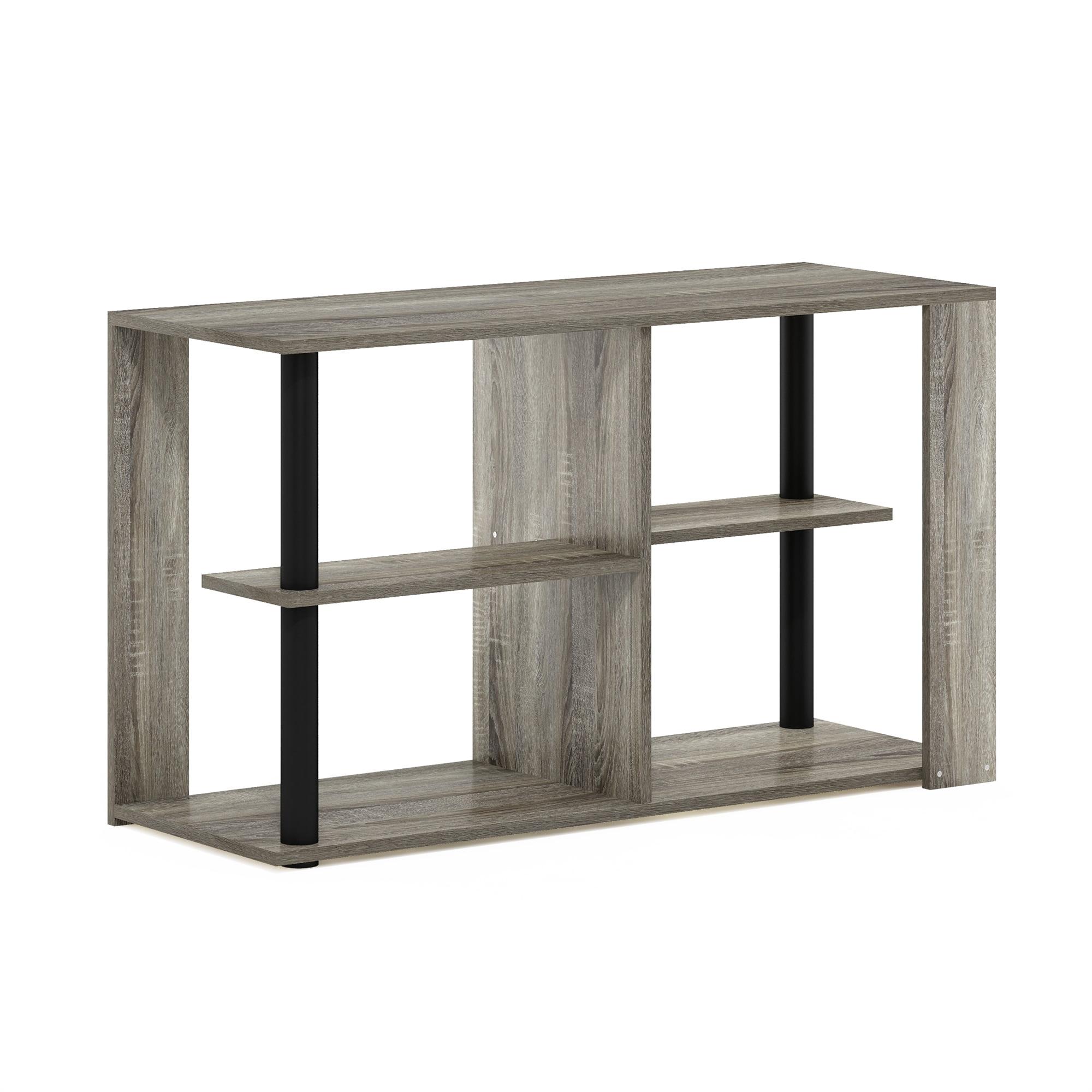 French Oak & Black Rectangular Coffee Table with Storage