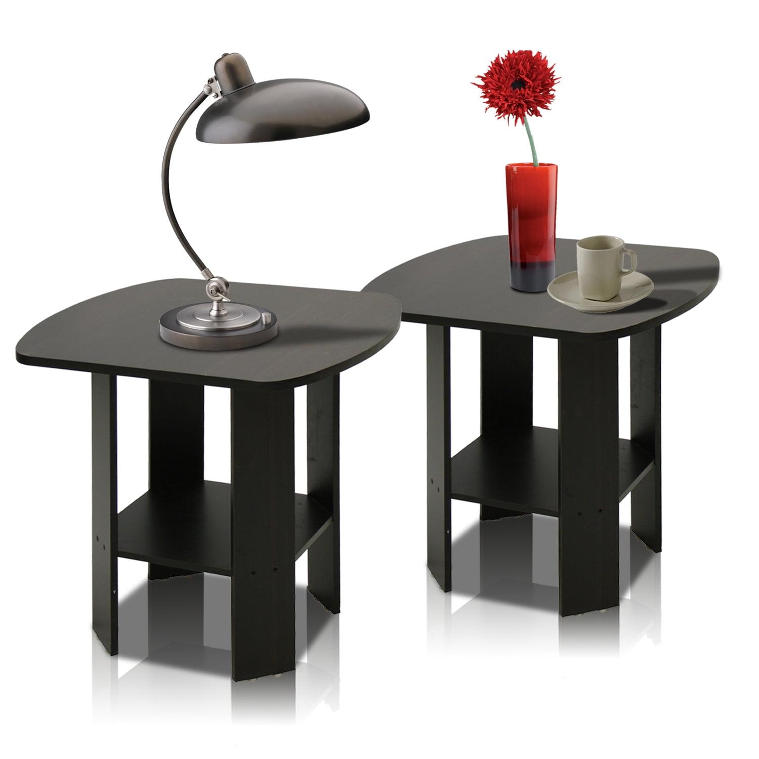 Furinno Simple Design End Table, 2-Pack, Espresso