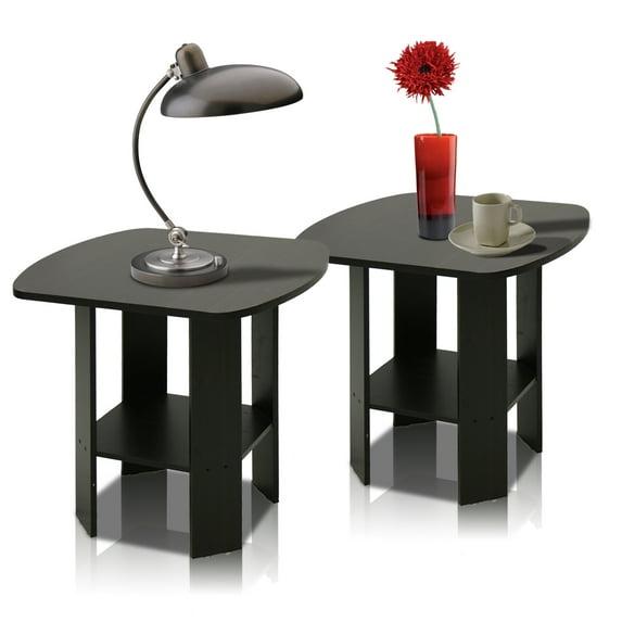 Furinno Simple Design End Table, 2-Pack, Espresso
