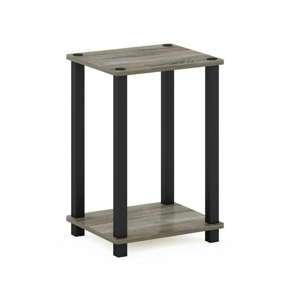 Furinno Simplistic End Table, Small, French Oak/Black