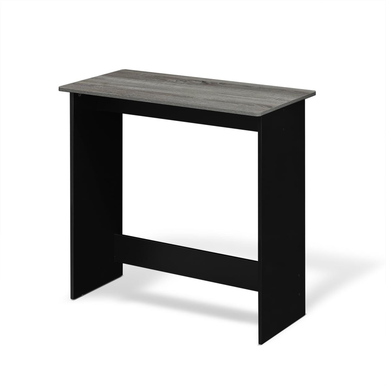 Simplistic French Oak Grey Study Desk with Black Accents