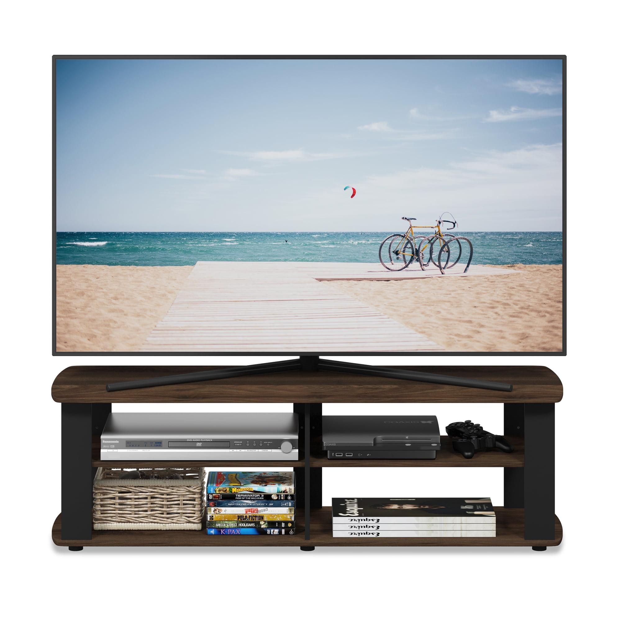 Columbia Walnut and Black 3-Tier TV Stand for 45" TVs