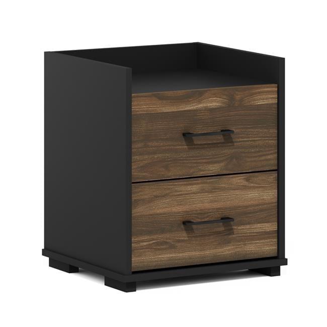 Furinno  Tidur Modern Bedroom Bedside Tables Handle 2-Drawer Chest Nightstand