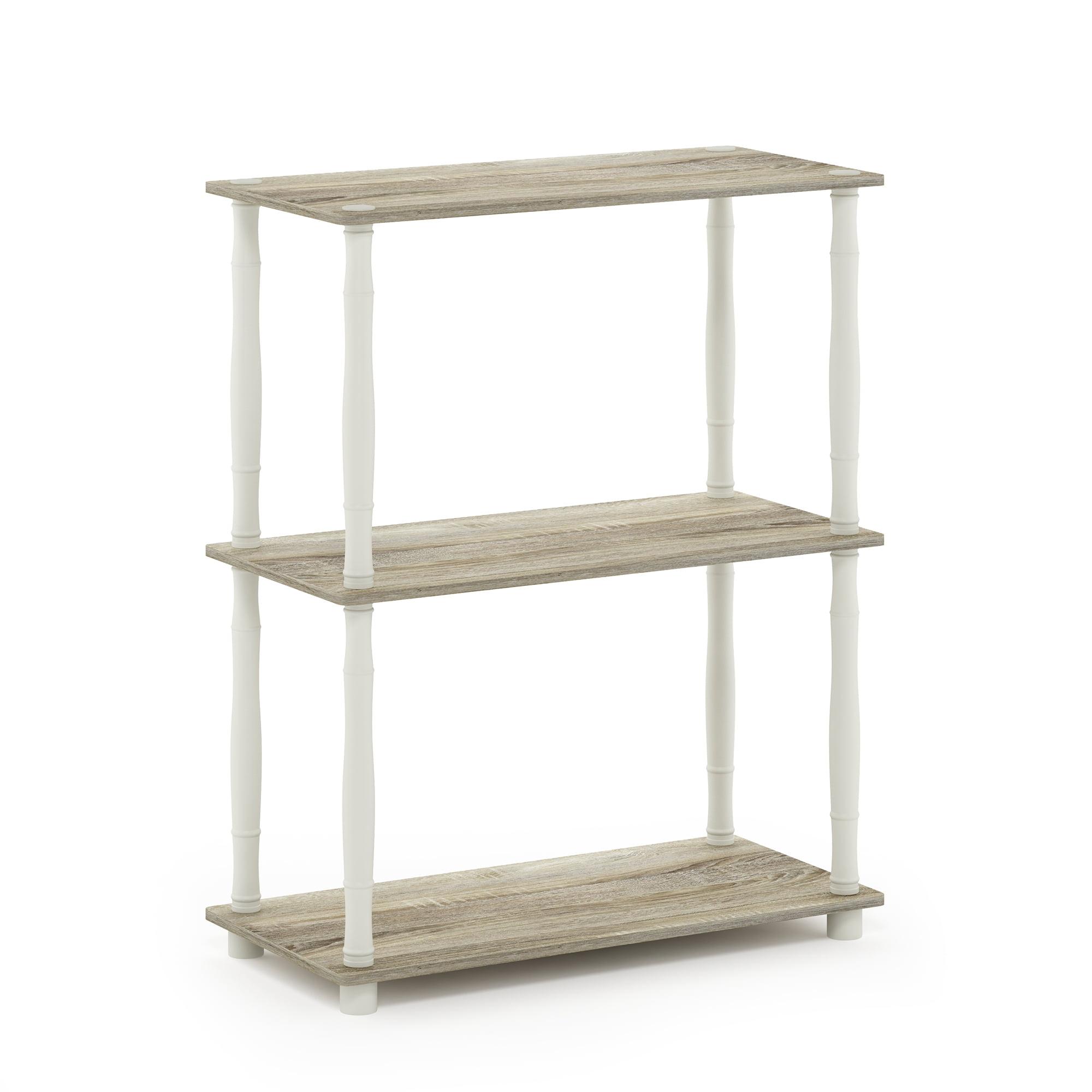 White Laminated 3-Tier Compact Display Shelf