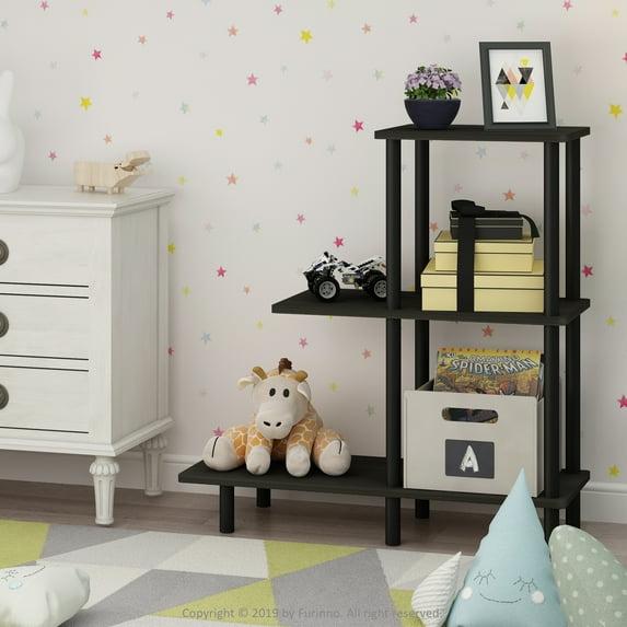 18127EX-BK Turn-N-Tube 3-Tier Sofa Side Table, Espresso & Black - 31.5 x 25.63 x 11.61 in.