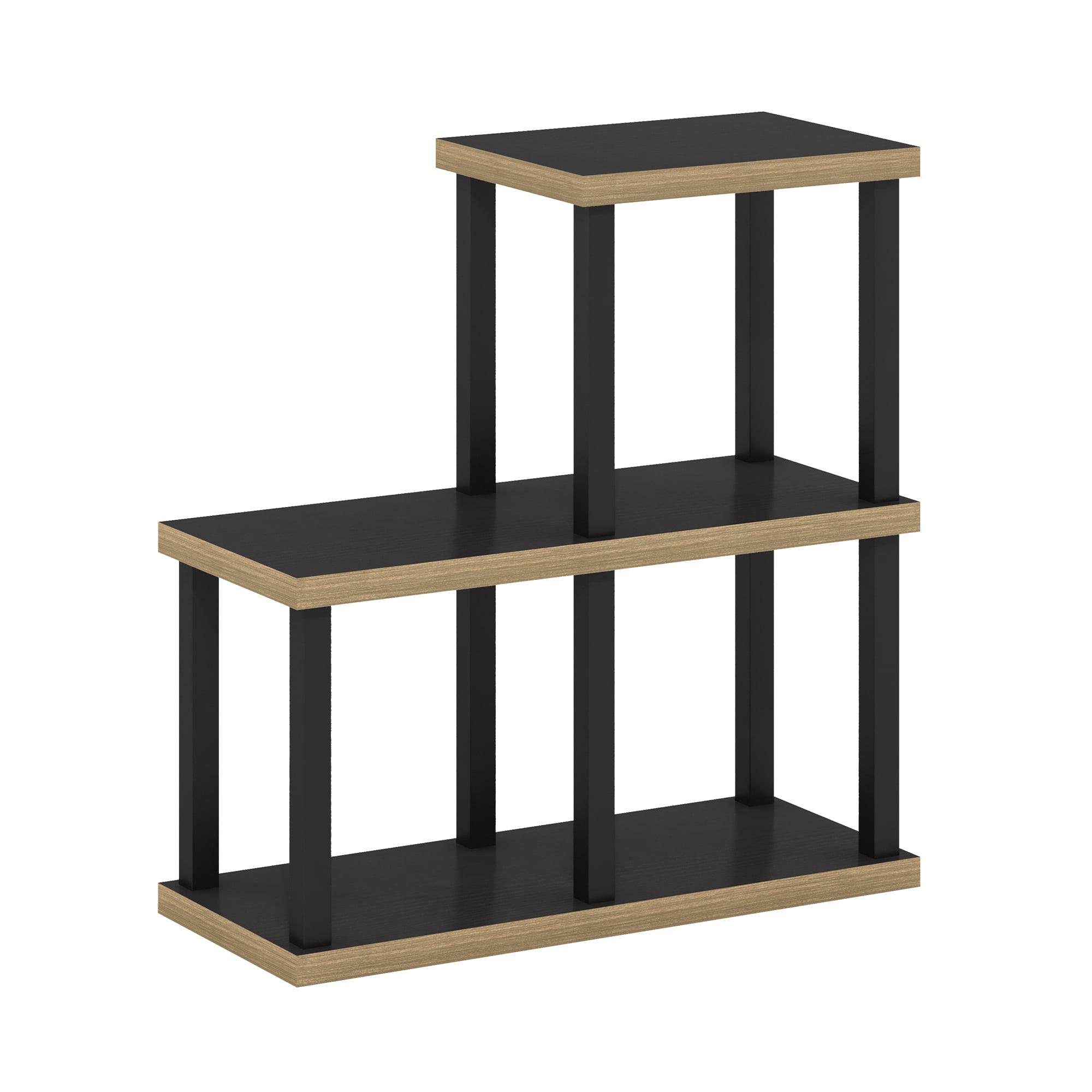 Black and Wood 3-Cube Decorative Display Shelf