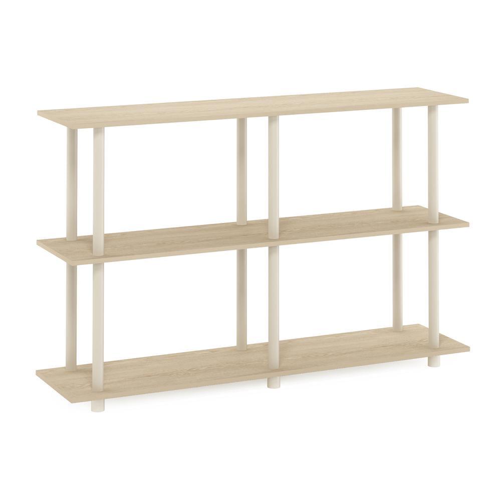 Bauhaus Oak Beige 3-Tier Modern Wood Display Rack