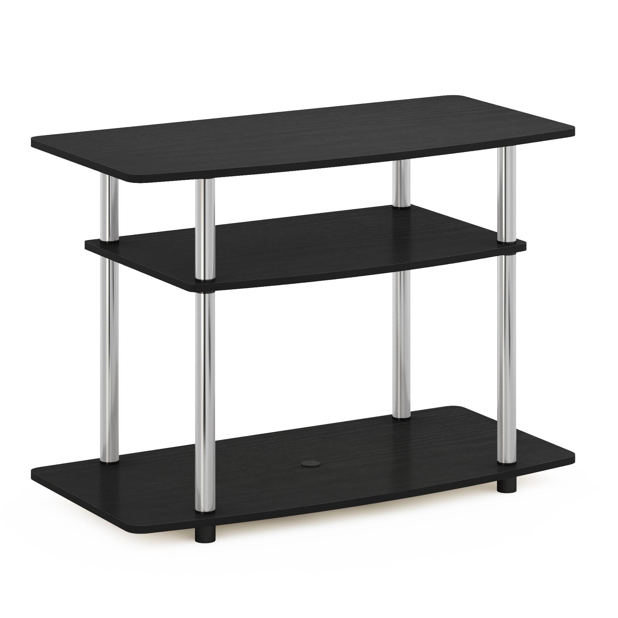 Americano Chrome 3-Tier TV Stand with Stainless Steel Poles