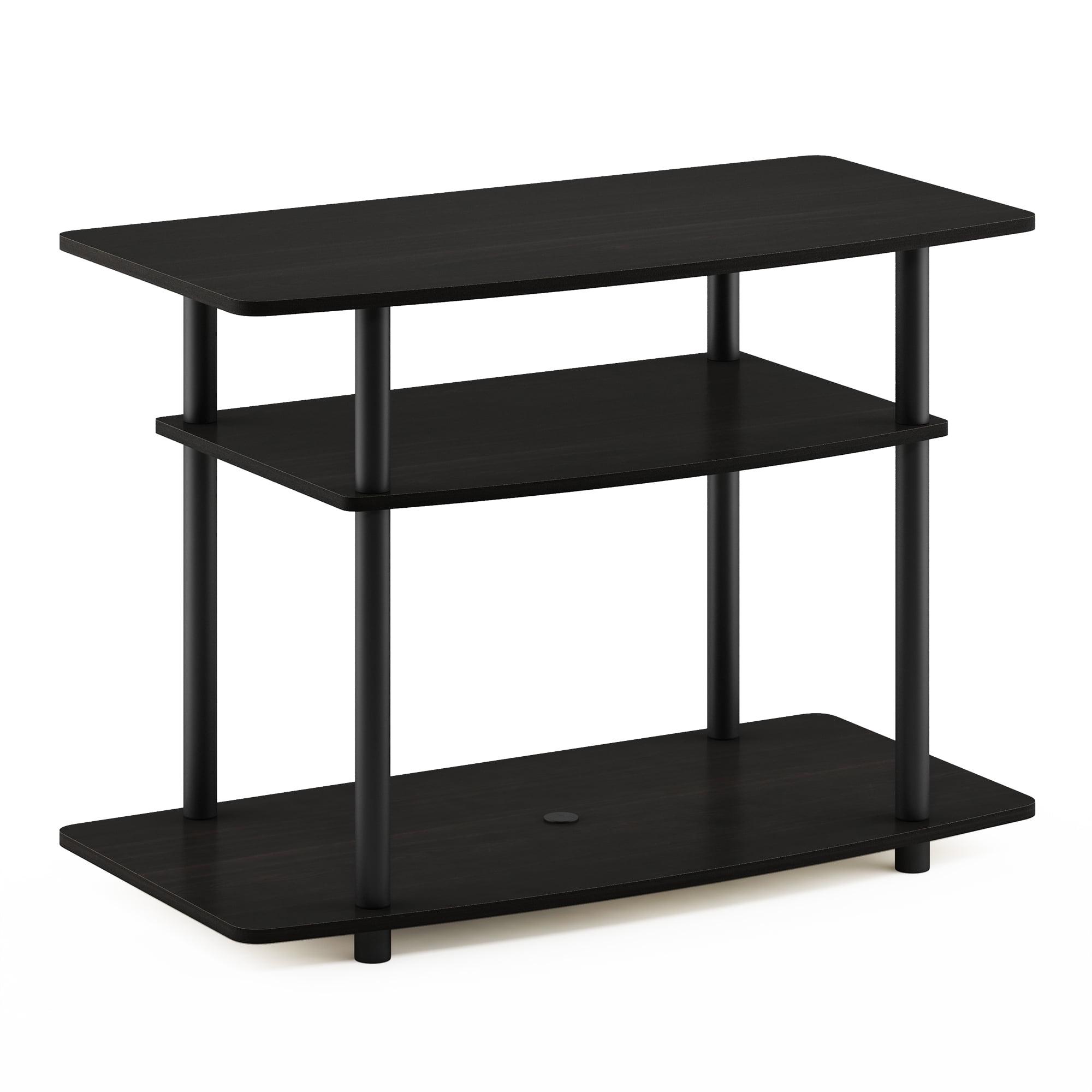 Espresso Black PVC Composite 3-Tier TV Stand with Mount