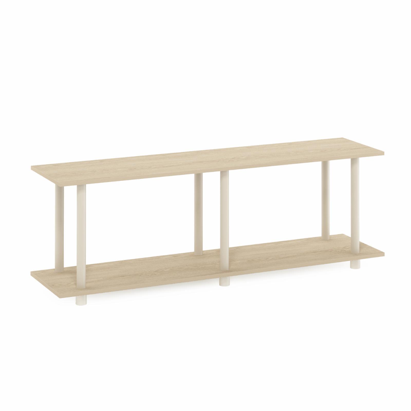 Bauhaus Oak and Beige Modern Rectangle Coffee Table with Lower Shelf