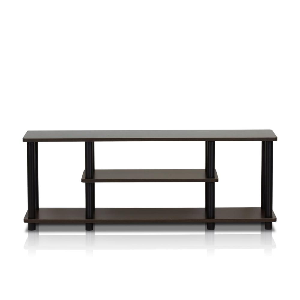 Furinno Turn-N-Tube Wood Entertainment TV Stand for TV up to 50" in Dark Brown