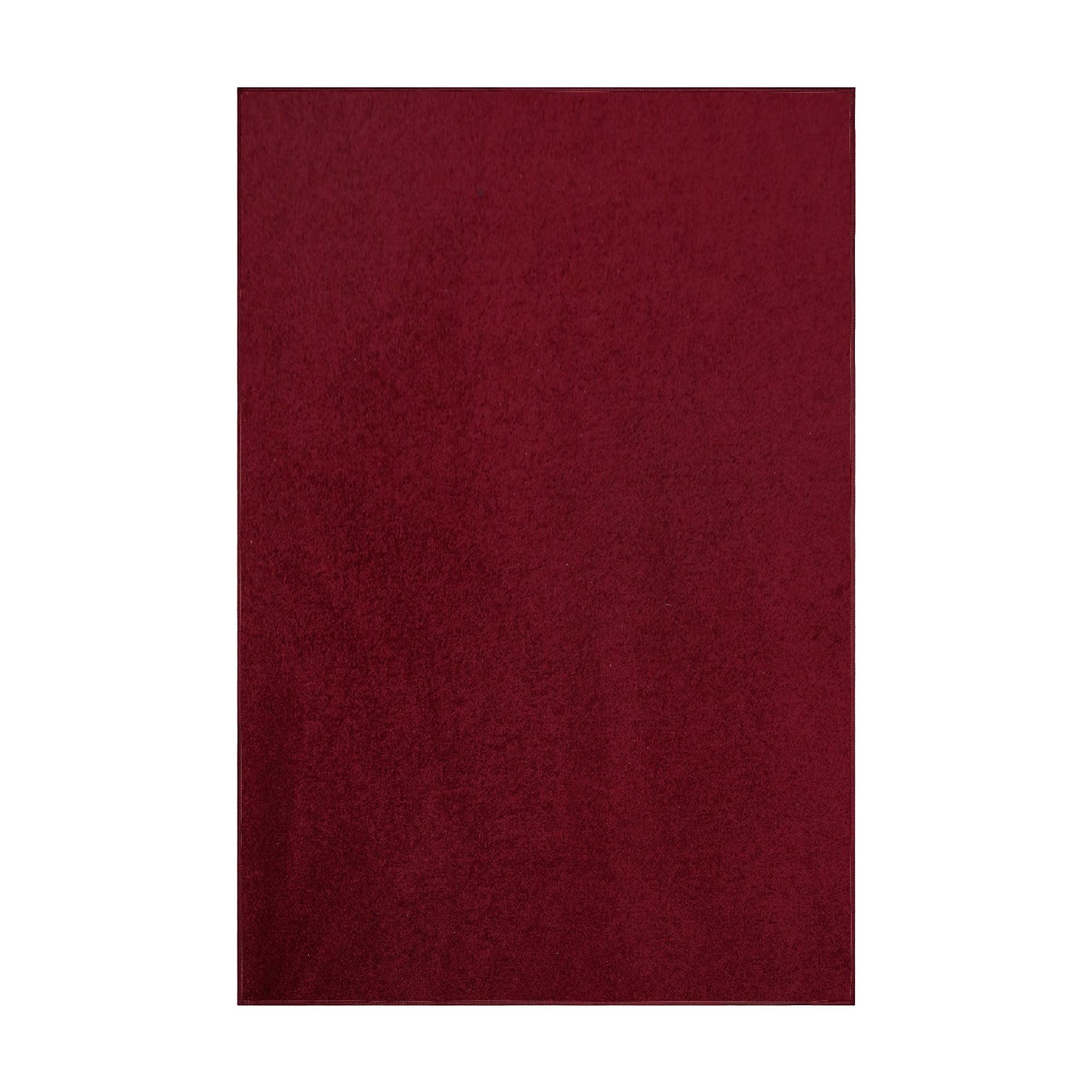 Furnish My Place Modern Plush Pet and Kids Friendly Solid Color Burgundy Area Rugs, Stain & Fade Resistance, Made in USA, Perfect for Living Room, Dining Room, Bedroom, Playroom and Kidsroom, Event, Wedding Rug