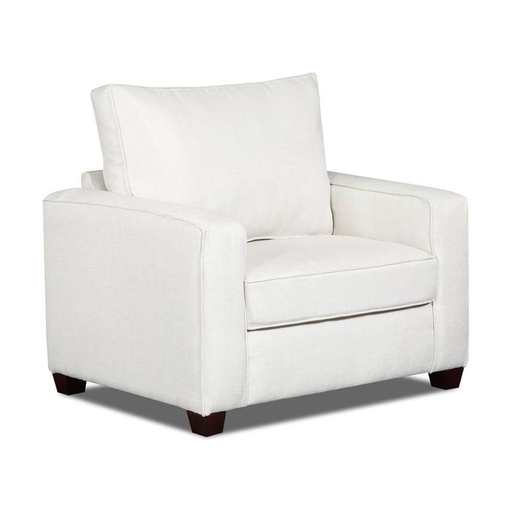 Mist White Microfiber Upholstered Chair with Wood Frame