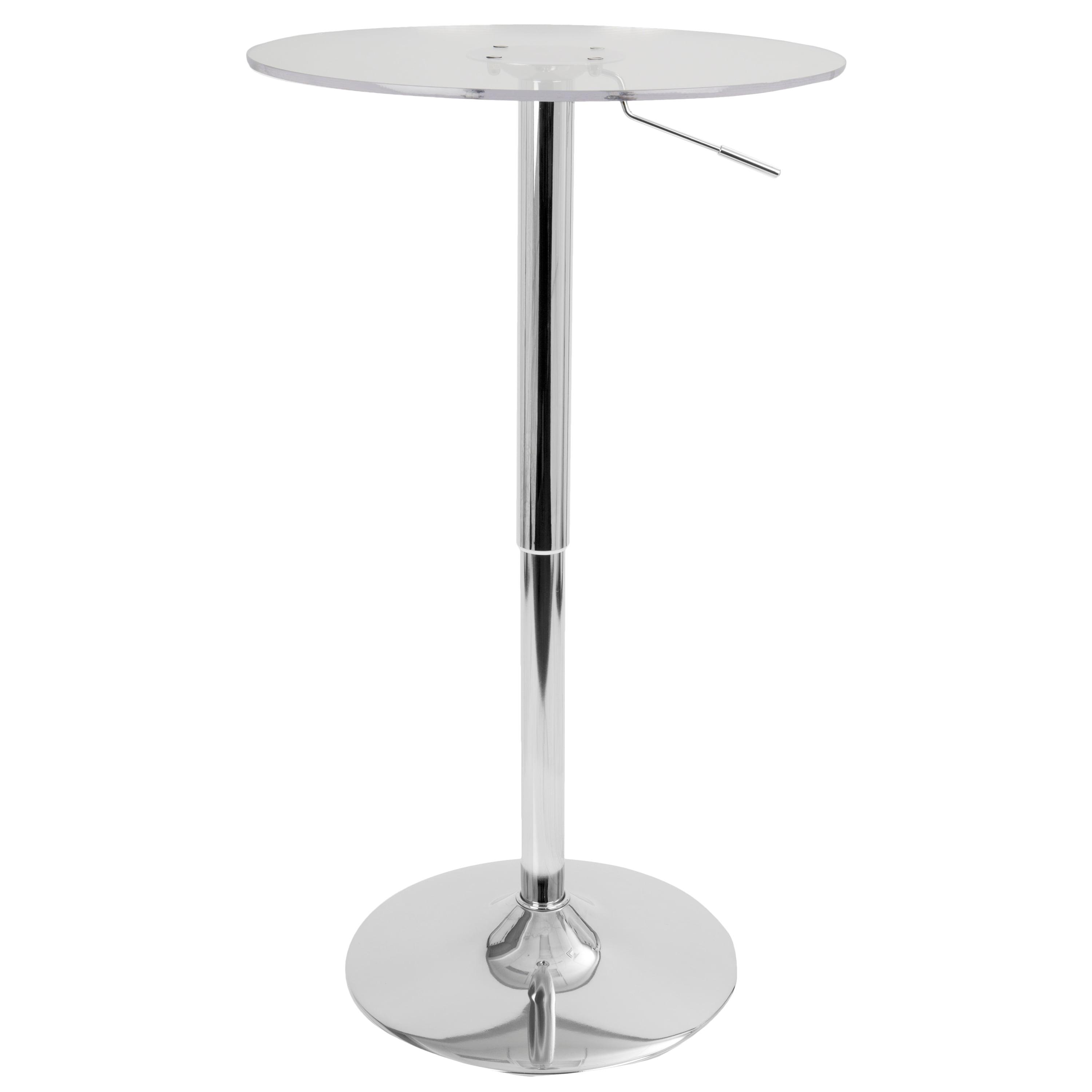 Furniture Modern Contemporary Adjustable Bar Table - Clear