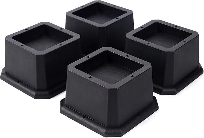 Furniture Risers 2 Inch Bed Risers Heavy Duty Adjustable Dorm Bed Lifts Risers Table Desk Chair Leg Extenders 4 Pack Black