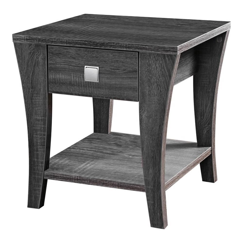 Furniture of America Ami Transitional Wood Storage End Table in Gray