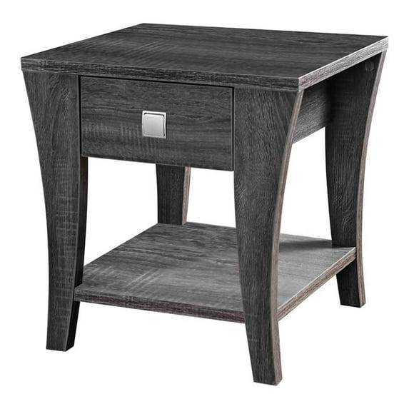 Furniture of America Ami Transitional Wood Storage End Table in Gray