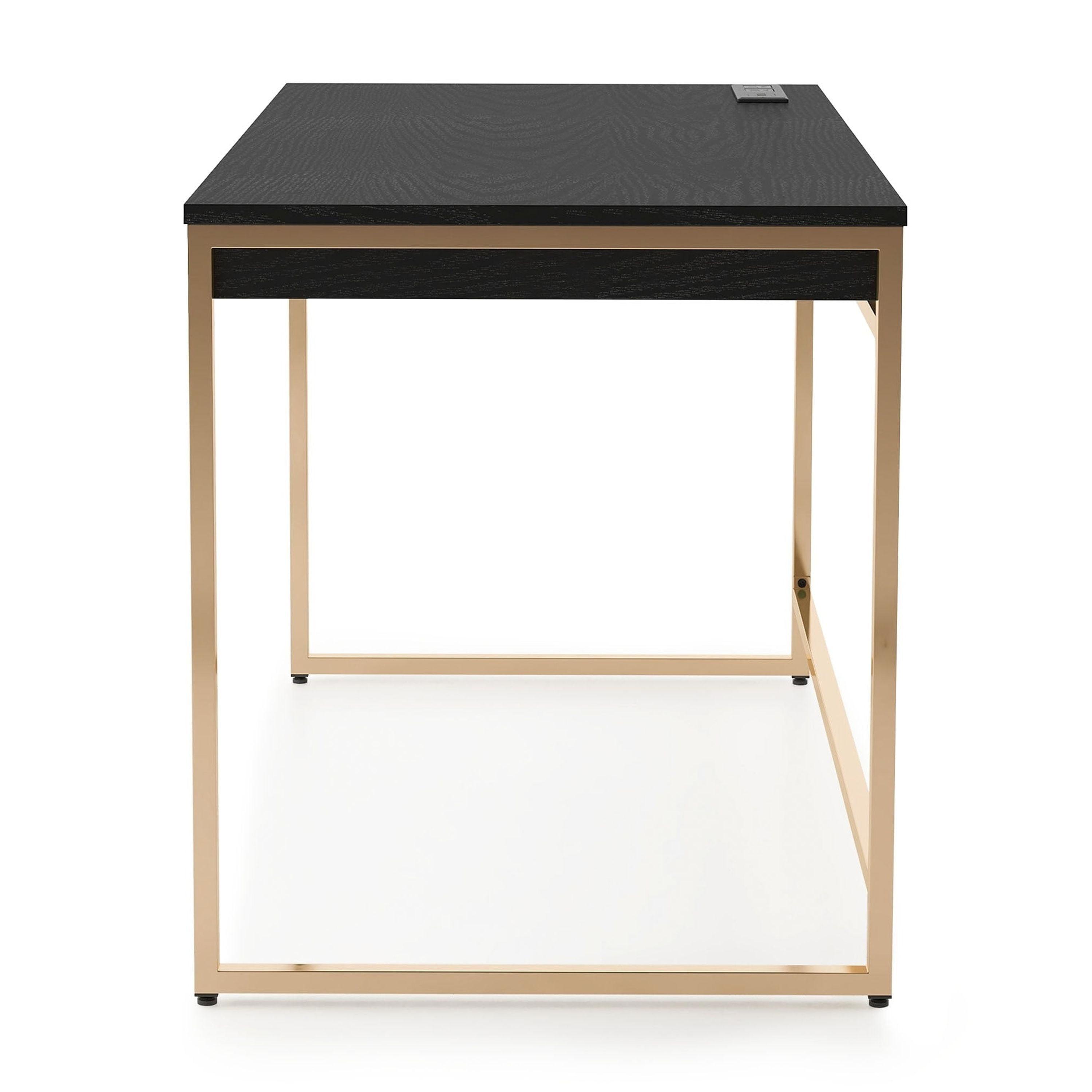 Furniture of America Arthur Modern 48-inch Steel Computer Desk with Charging Ports by  Black