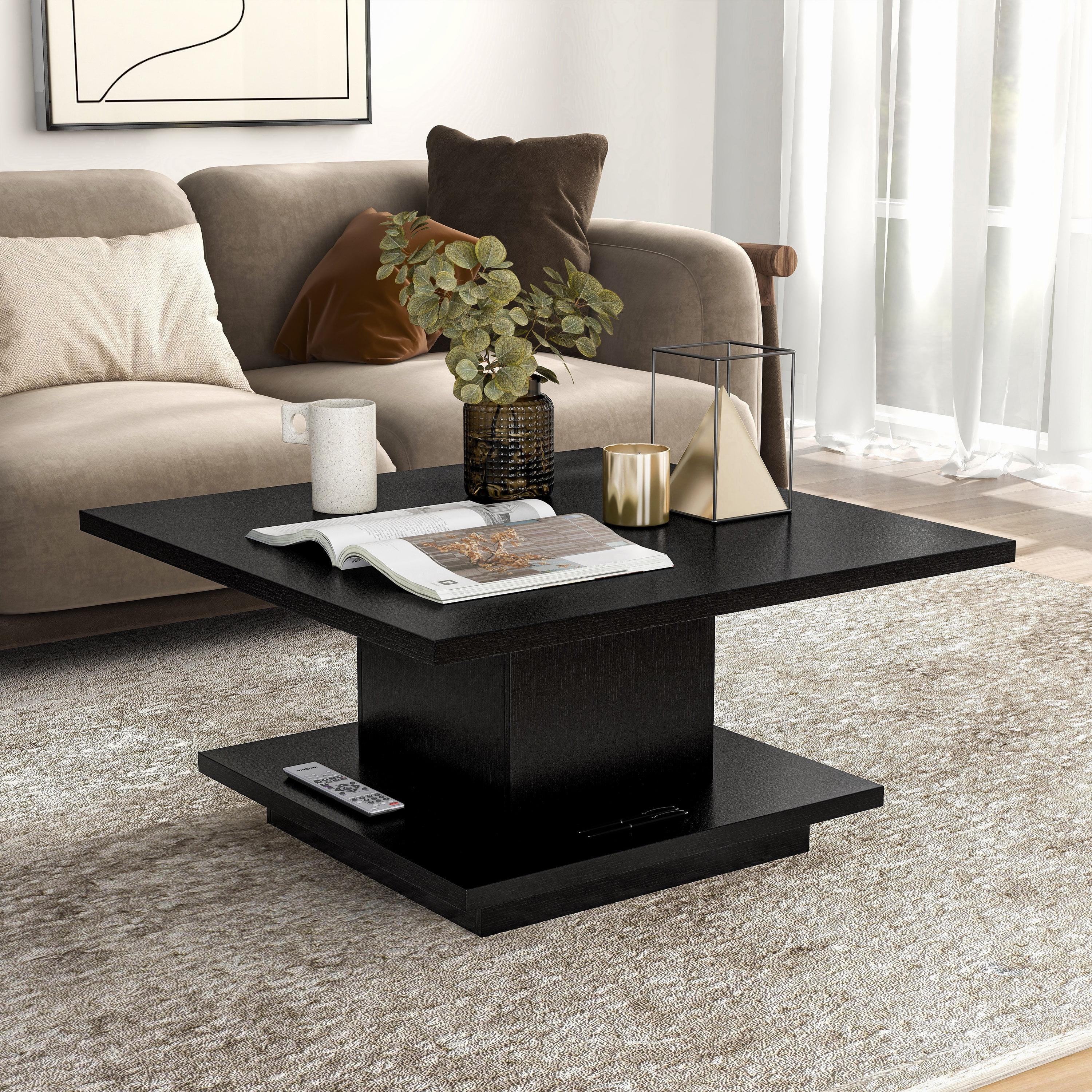 24/7 Shop At Home Traci 31 Contemporary Square Coffee Table with Hidden Storage"