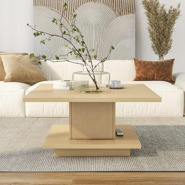 24/7 Shop At Home Traci 31" Contemporary Coffee Table: Pedestal Base, Modern Living Room