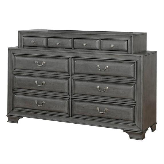 Furniture of America Bradford Wood 10-Drawer Double Dresser in Gray