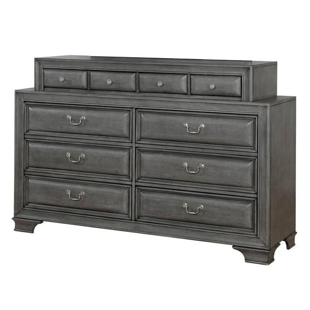 Furniture of America Bradford Wood 10-Drawer Double Dresser in Gray