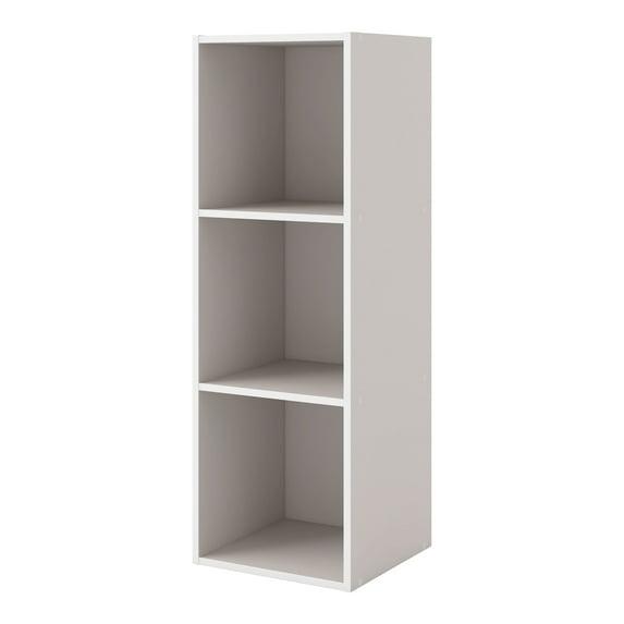 24/7 Shop At Home 35.27" Silkpath Modern 3 Cube Stackable and Modular Bookcase Greige