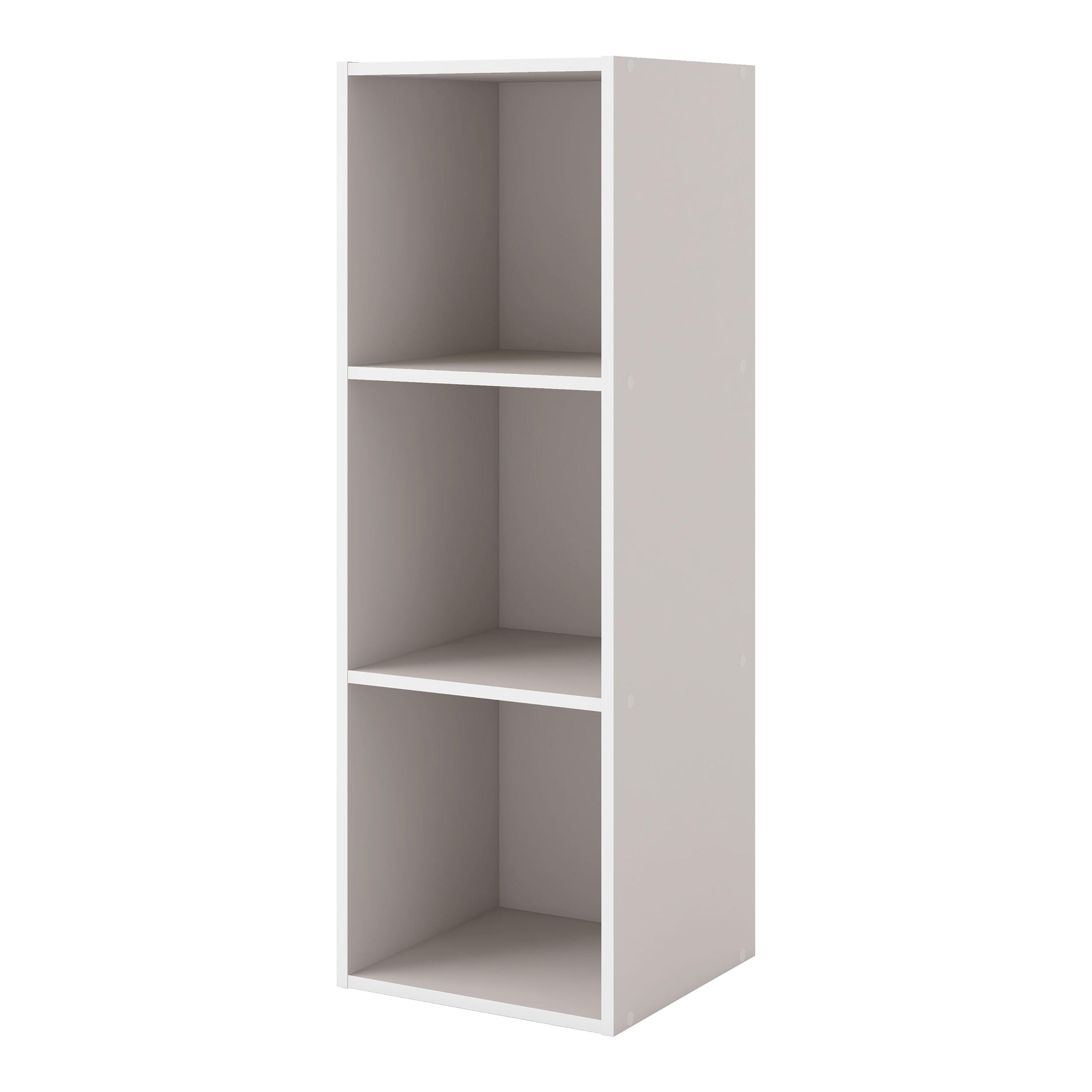 24/7 Shop At Home 35.3" Silkpath Modern 3 Cube Stackable and Modular Bookcase Greige