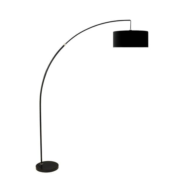 Furniture of America Cierra Contemporary Metal Extendable Neck Arched Shade Floor Lamp, Black