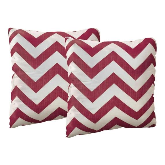 Furniture of America Dina Fabric Small Throw Pillow in Red Chevron (Set of 2)