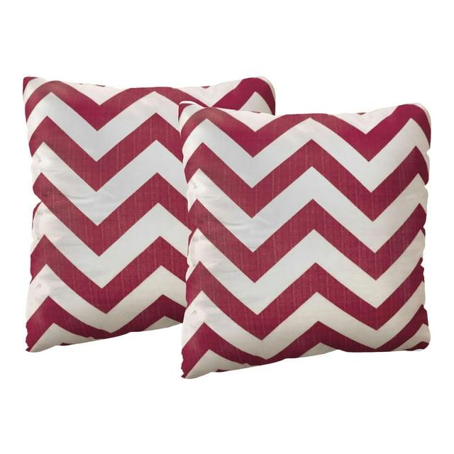 Furniture of America Dina Fabric Small Throw Pillow in Red Chevron (Set of 2)