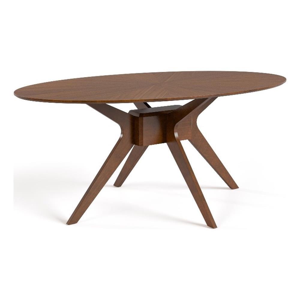 HOMES: Inside + Out 54" Pearlcrest Mid-Century Modern Modern Oval Dining Table Walnut