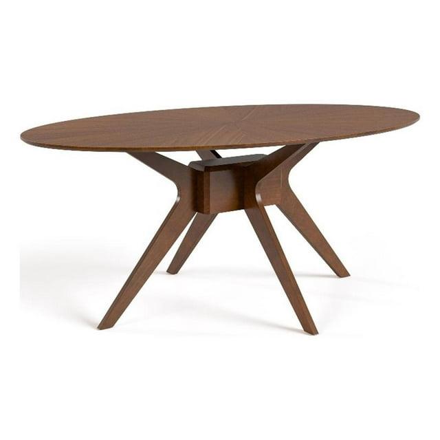 HOMES: Inside + Out 54" Pearlcrest Mid-Century Modern Modern Oval Dining Table Walnut