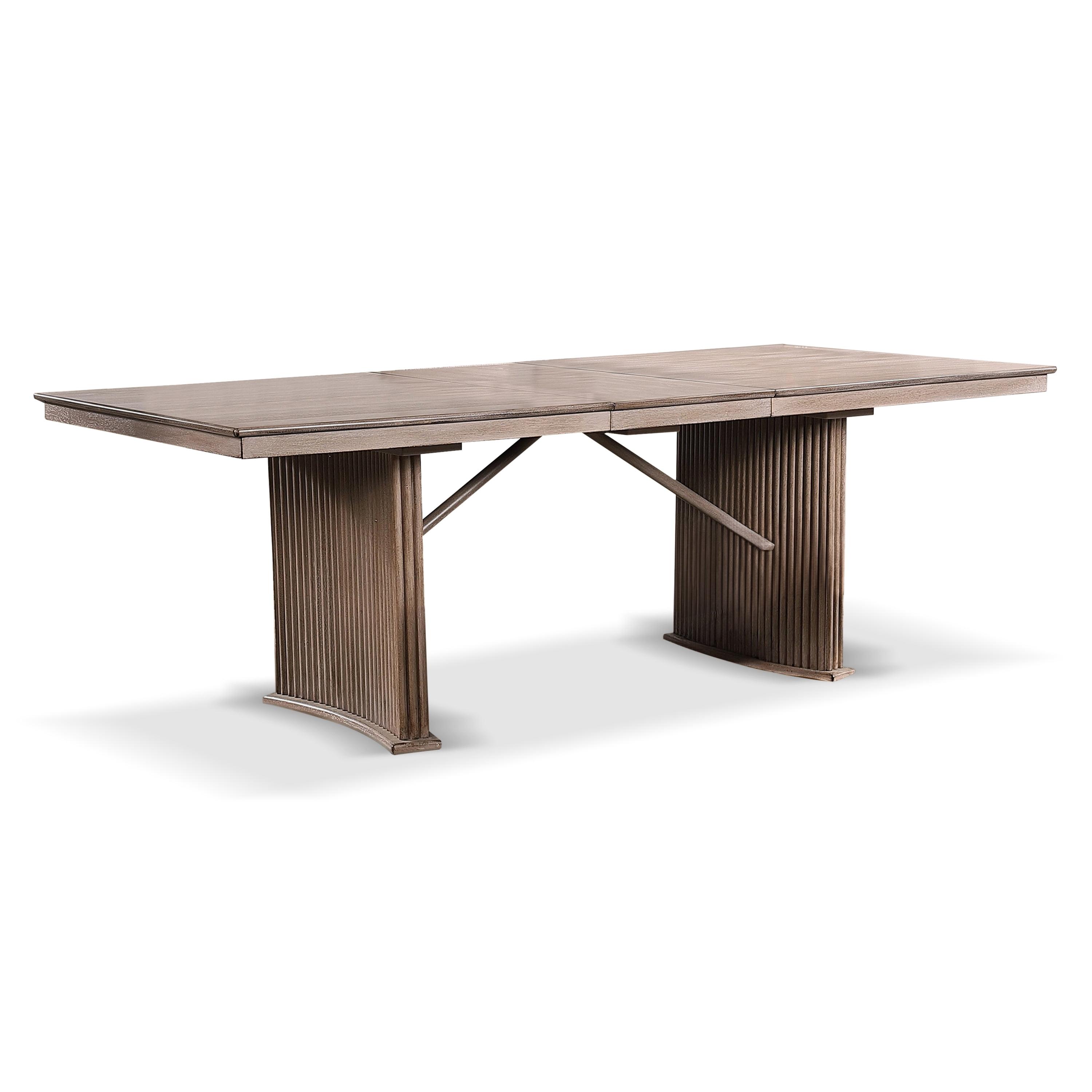 Furniture of America Flin Extendable Solid Wood 90-inch Dining Table, Natural Ash