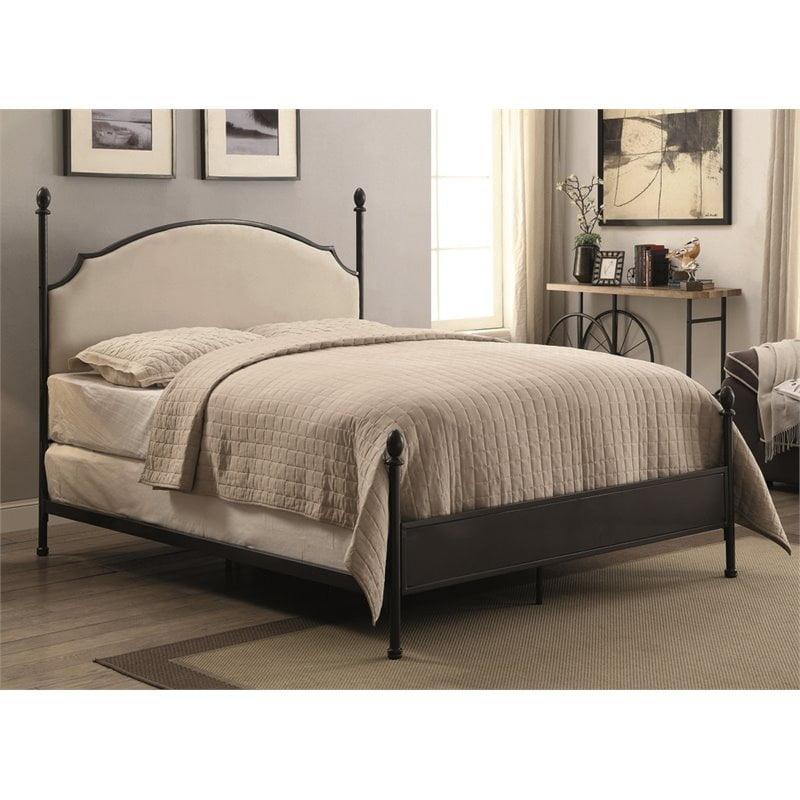 Blakesburg Upholstered Metal Four Poster Bed