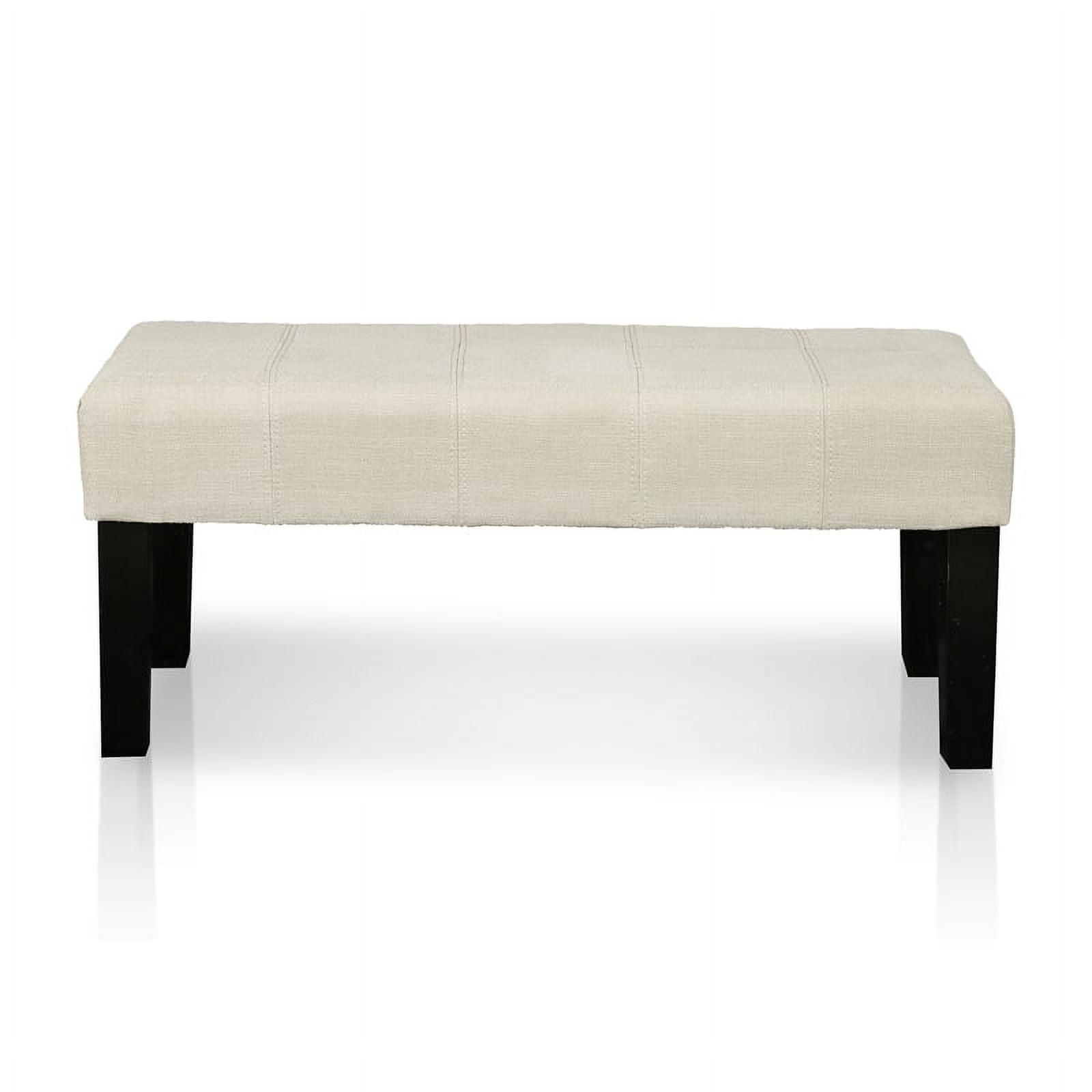 Parcey 42" Ivory Upholstered Contemporary Bench