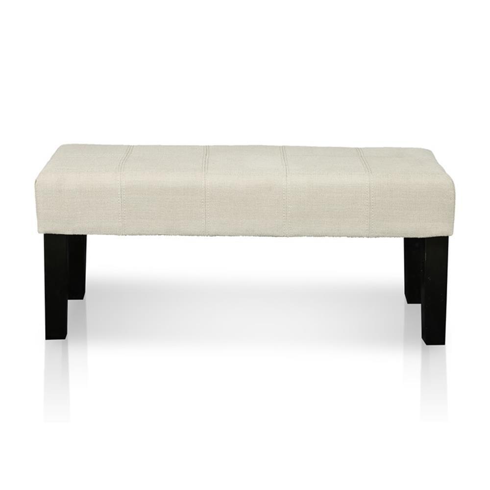 Parcey 42" Ivory Upholstered Contemporary Bench