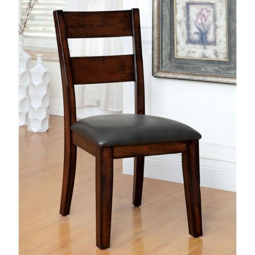 Transitional Ladderback Side Chair in Brown/Gray Wood Finish