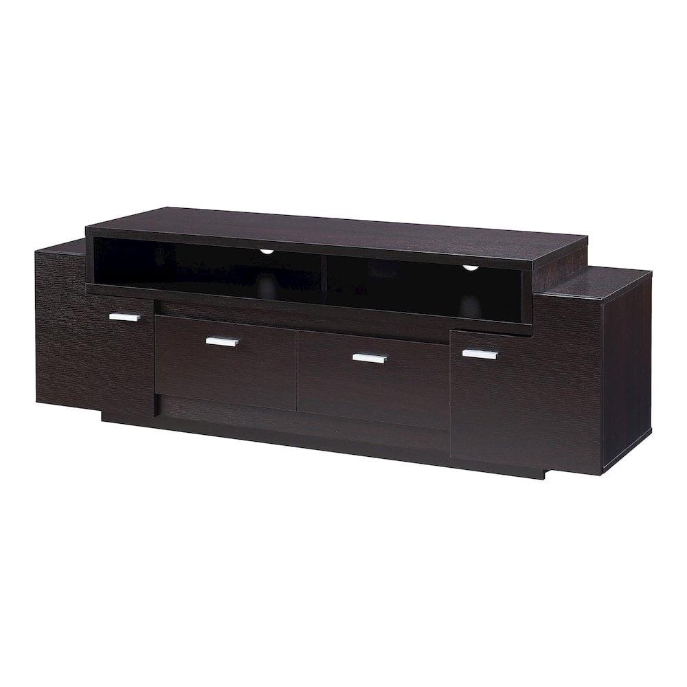 Furniture of America Santex Contemporary Wood 60-Inch TV Stand in Cappuccino