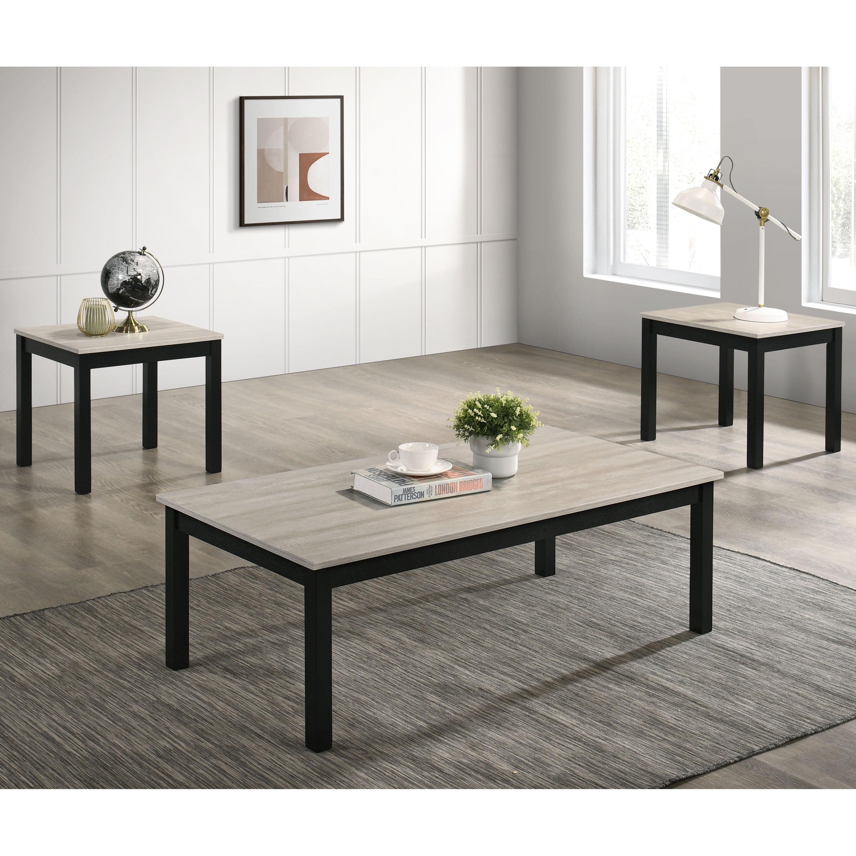 Furniture of America Versi Modern 3-Piece Coffee Table Set, Light Gray