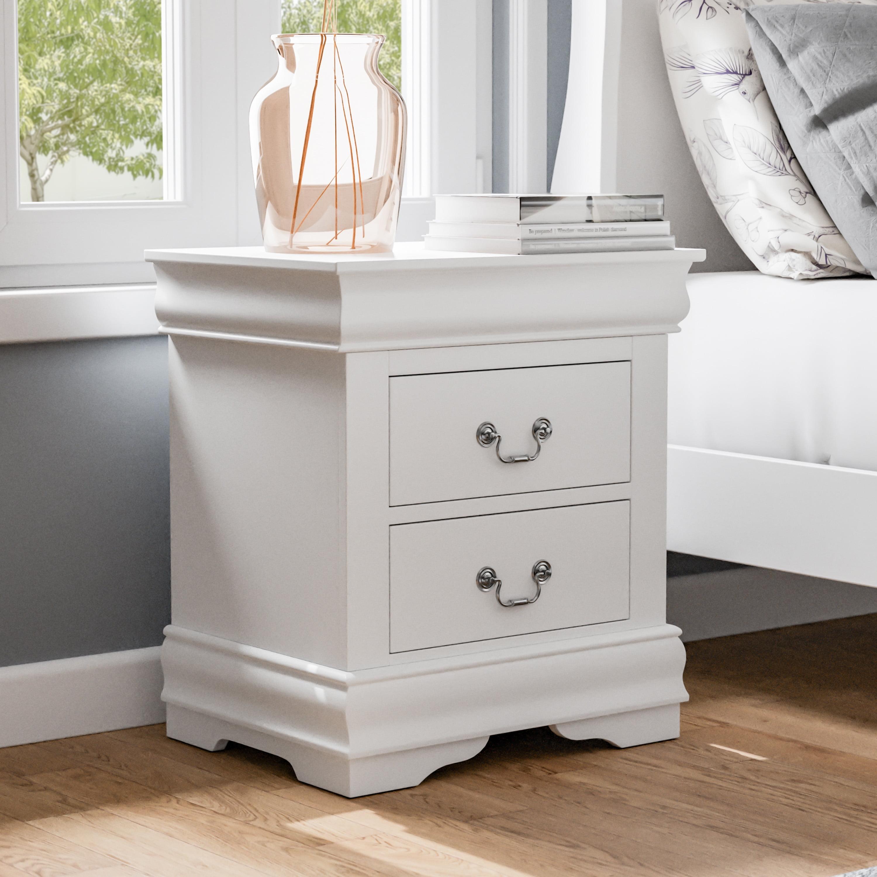 Furniture of America Vrai Transitional 2-Drawer Adult Nightstand, White