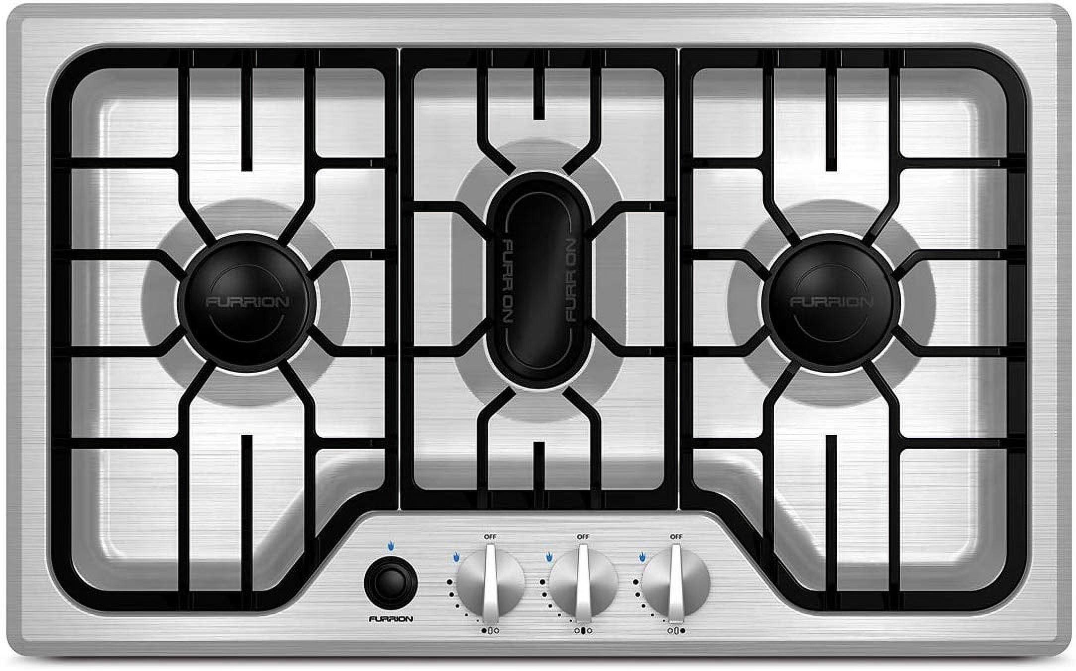 Furrion Stainless Steel 3-Burner Gas Cooktop with Cast Iron Grate