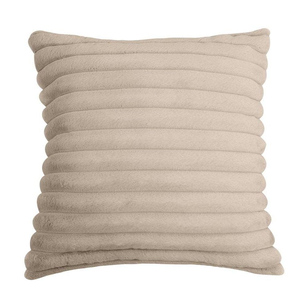 Taupe Vegan Fur Square Accent Pillow