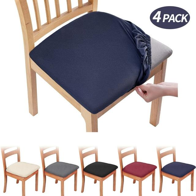 Furrygo Washable 4 Pieces Polyester Dining Chair Slipcovers, Navy