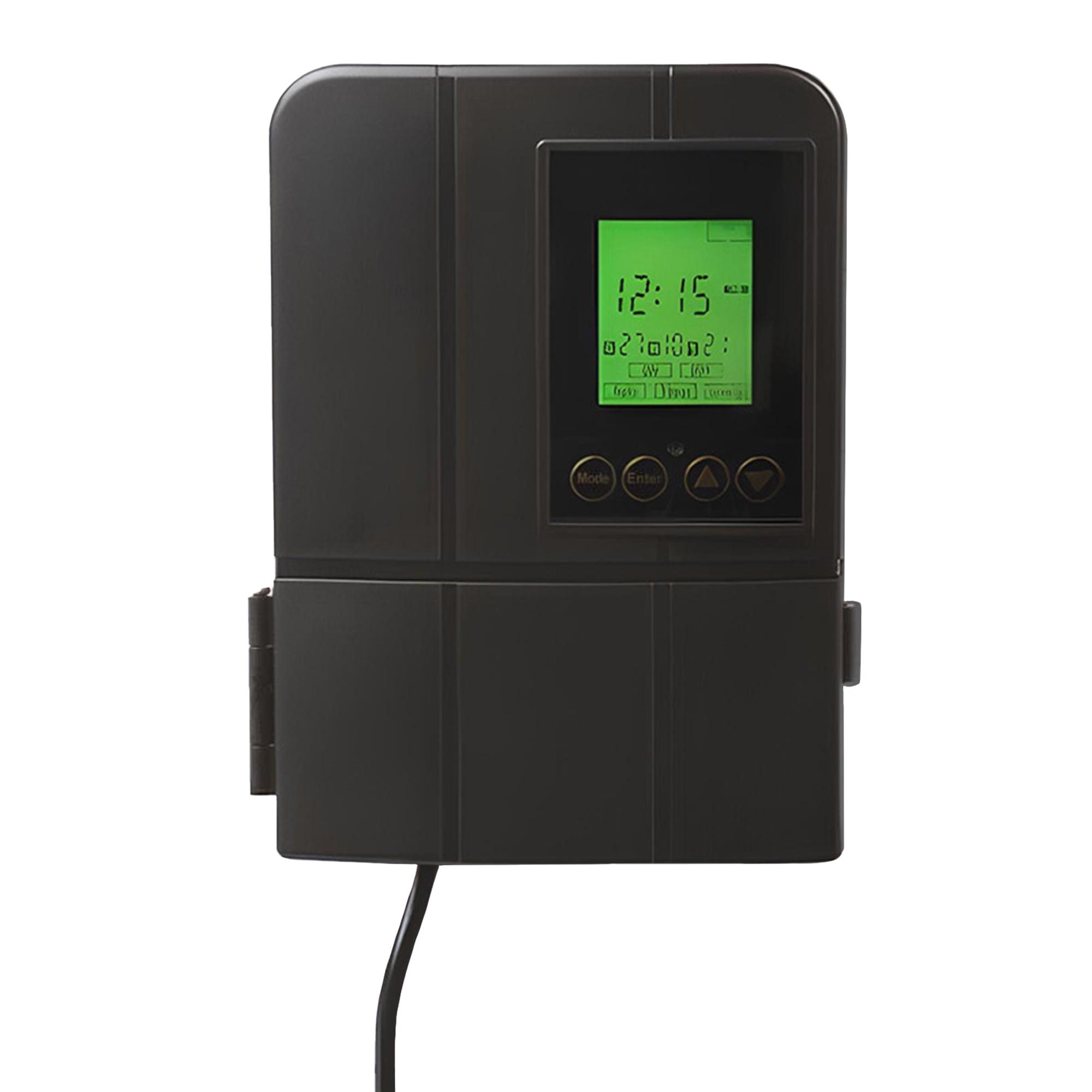 Fusion Black Low Voltage Outdoor Lighting Transformer with Timer, 50 Watt