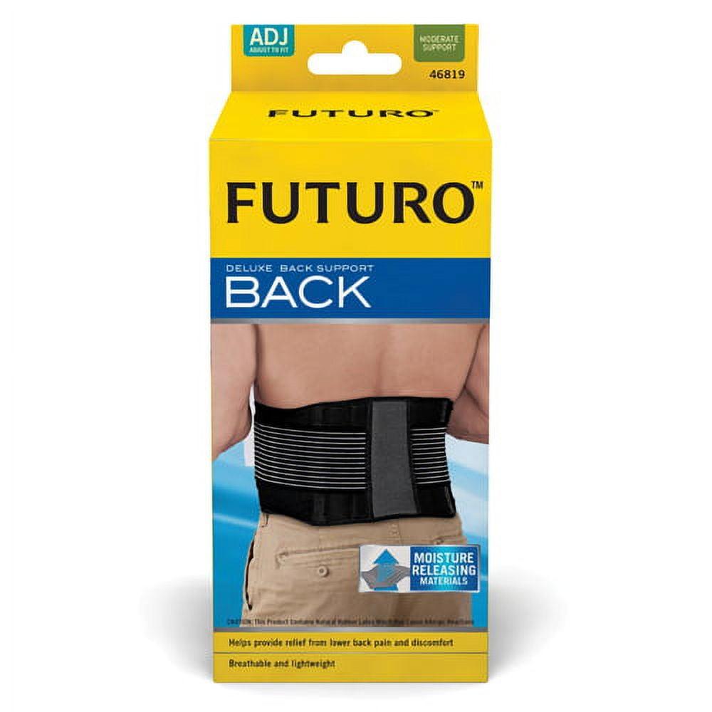 FUTURO Comfort Compression Back Support, Adjustable Deluxe Back Brace - 1pk