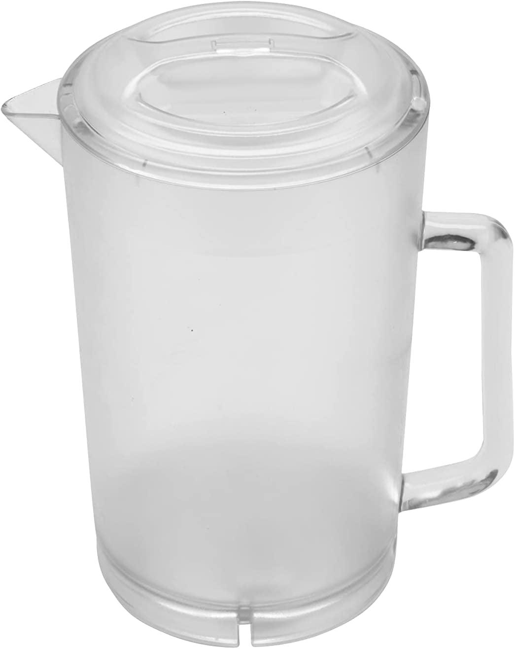 G.E.T. P-3064-1-A-EC BPA-Free Textured Scratch-Resistant Plastic Pitcher with Lid, 2 Quart, Clear