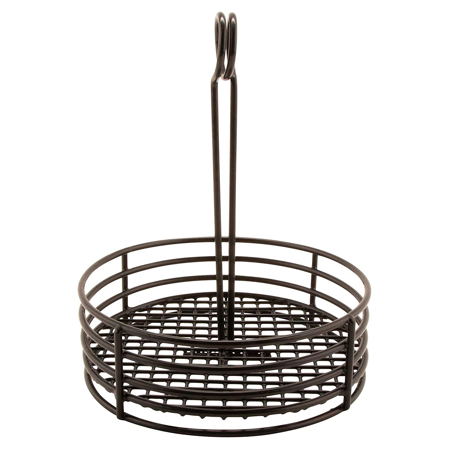 G.E.T. Round Metal Table Top Condiment Caddy with Number Holder 7.5", Black